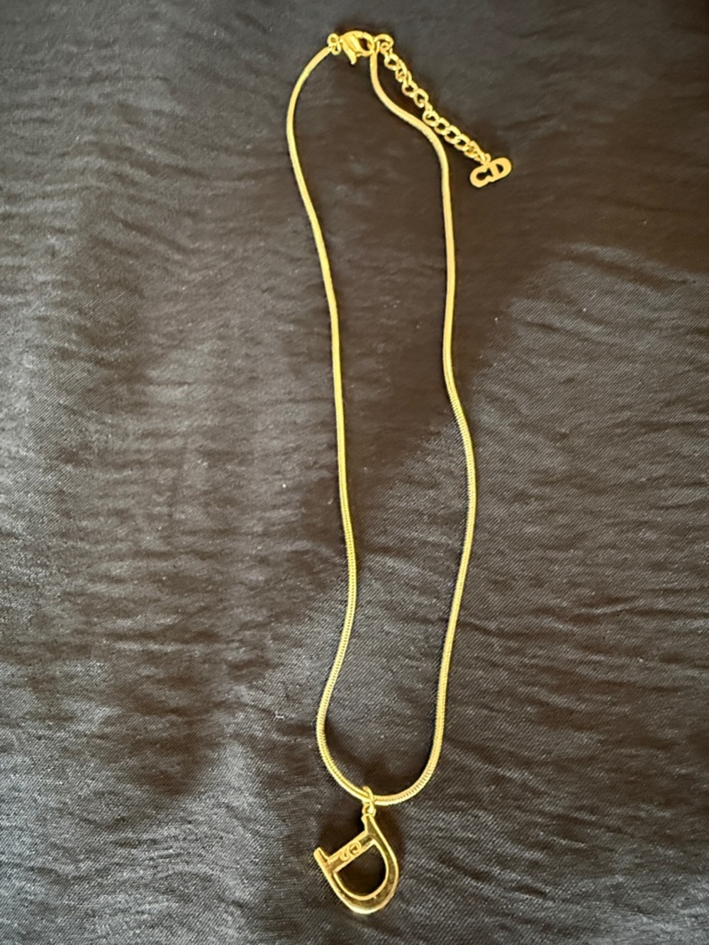Dior Gold D Logo Snake Chain Necklace EUC - Picture 4 of 10
